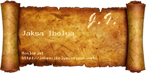 Jaksa Ibolya névjegykártya