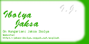 ibolya jaksa business card